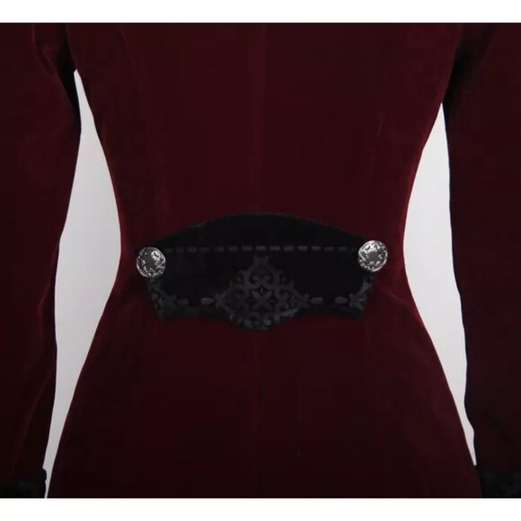 NWOT Devil Fashion Coat Goth Steampunk Style Velour Plush Cosplay Vampire - Picture 6 of 7